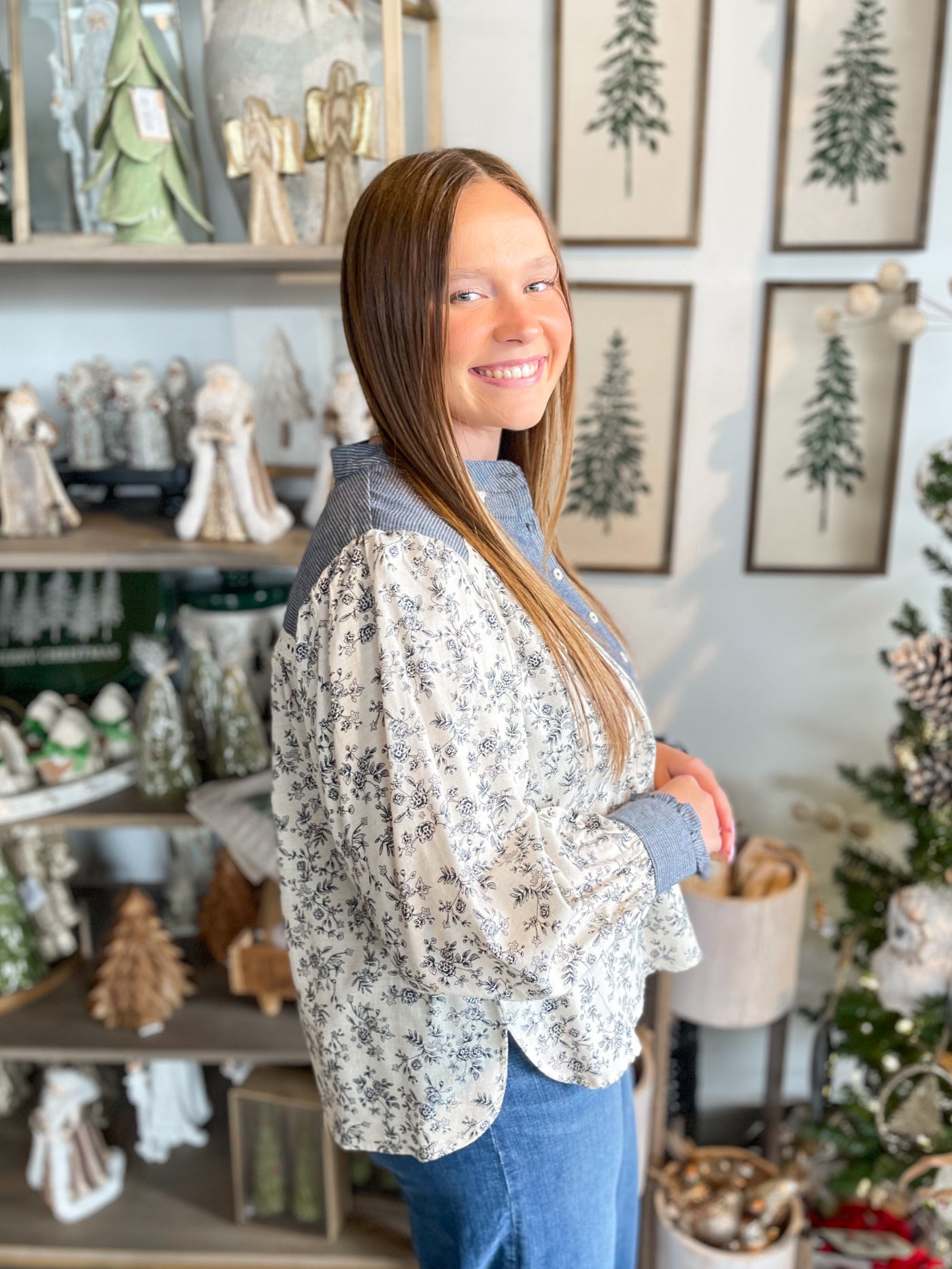 Denim Blossom Ariana Top