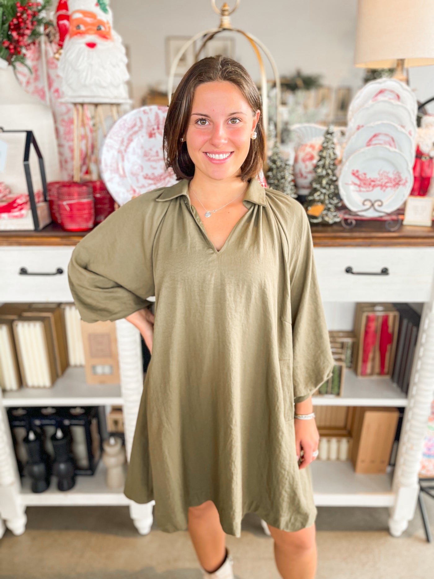 Umgee Olive Dana Dress