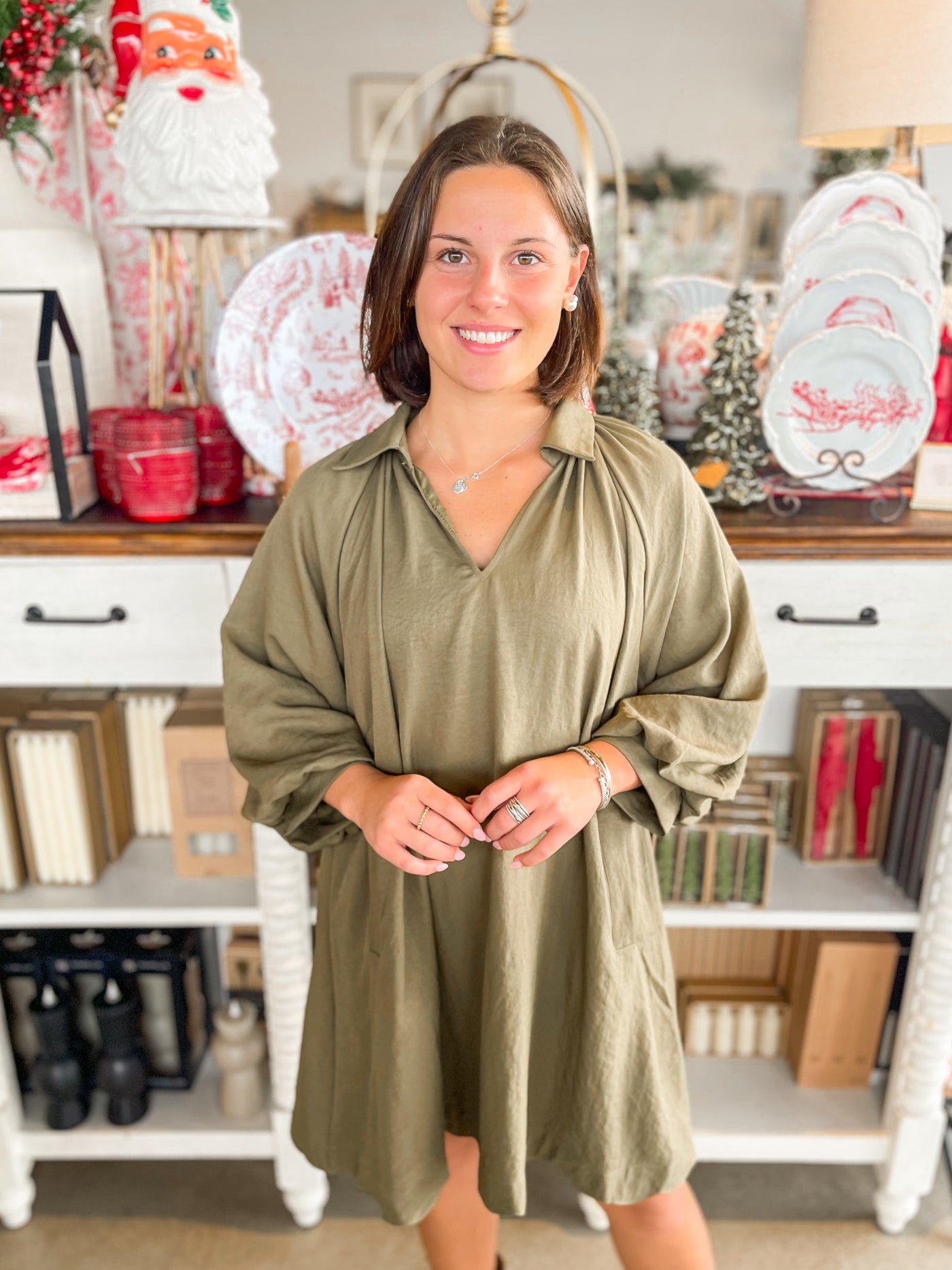 Umgee Olive Dana Dress