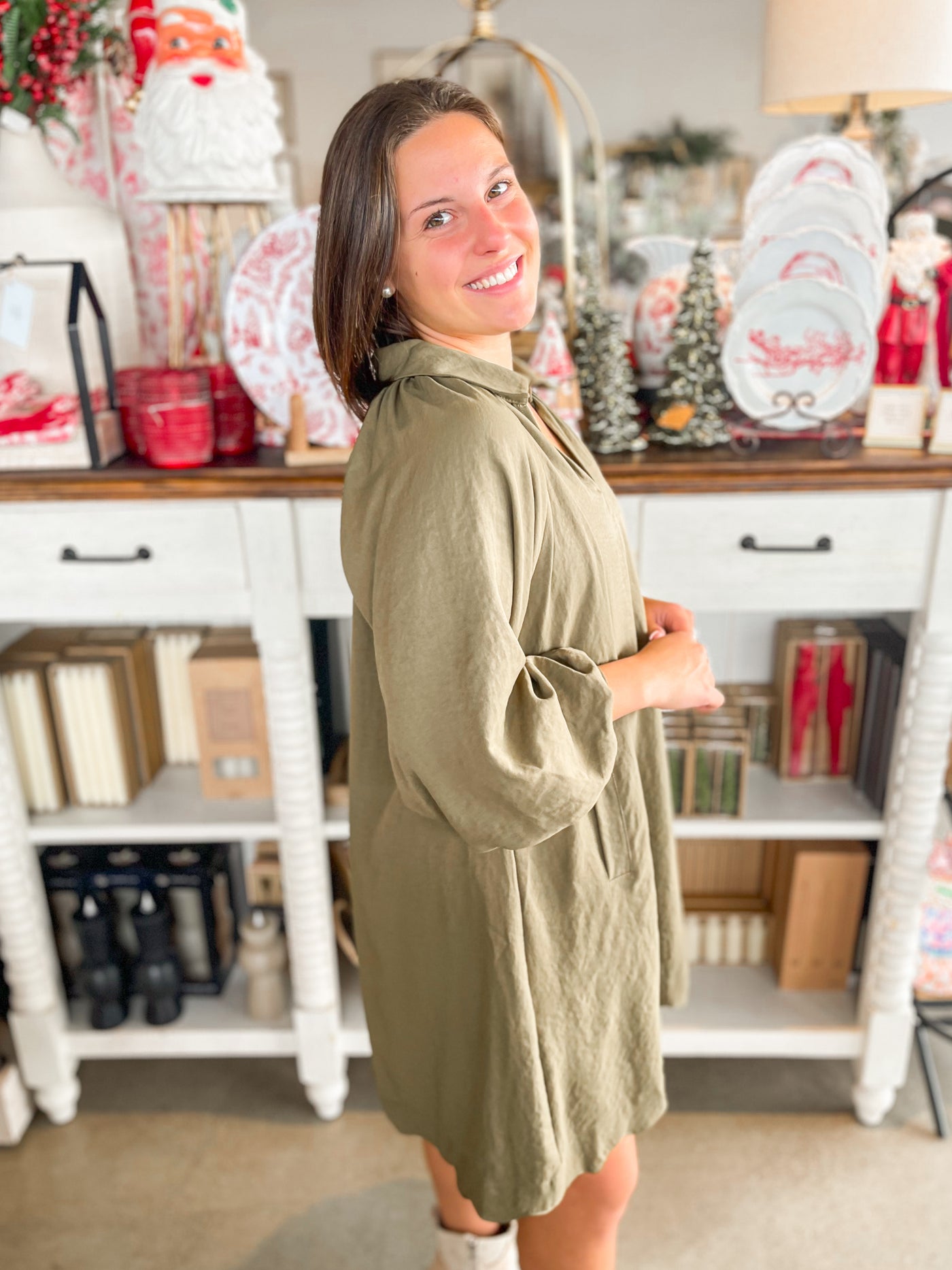 Umgee Olive Dana Dress