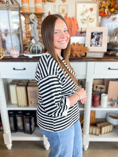 Jodifl Black Stripe Marilyn Top