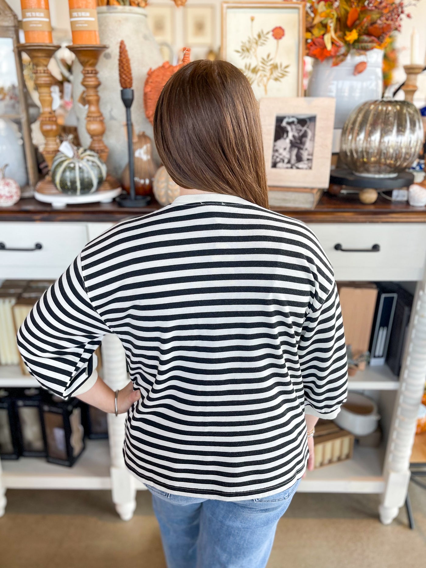 Jodifl Black Stripe Marilyn Top