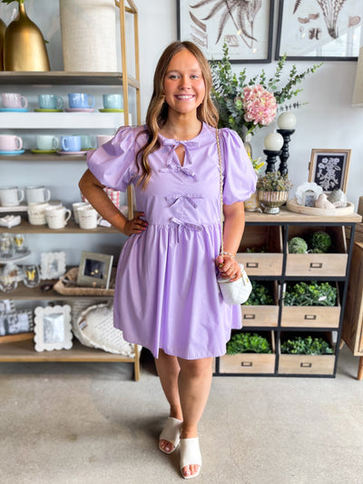 Zuri Entro Lilac Bow Dress