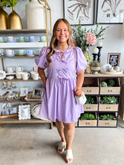 Zuri Entro Lilac Bow Dress