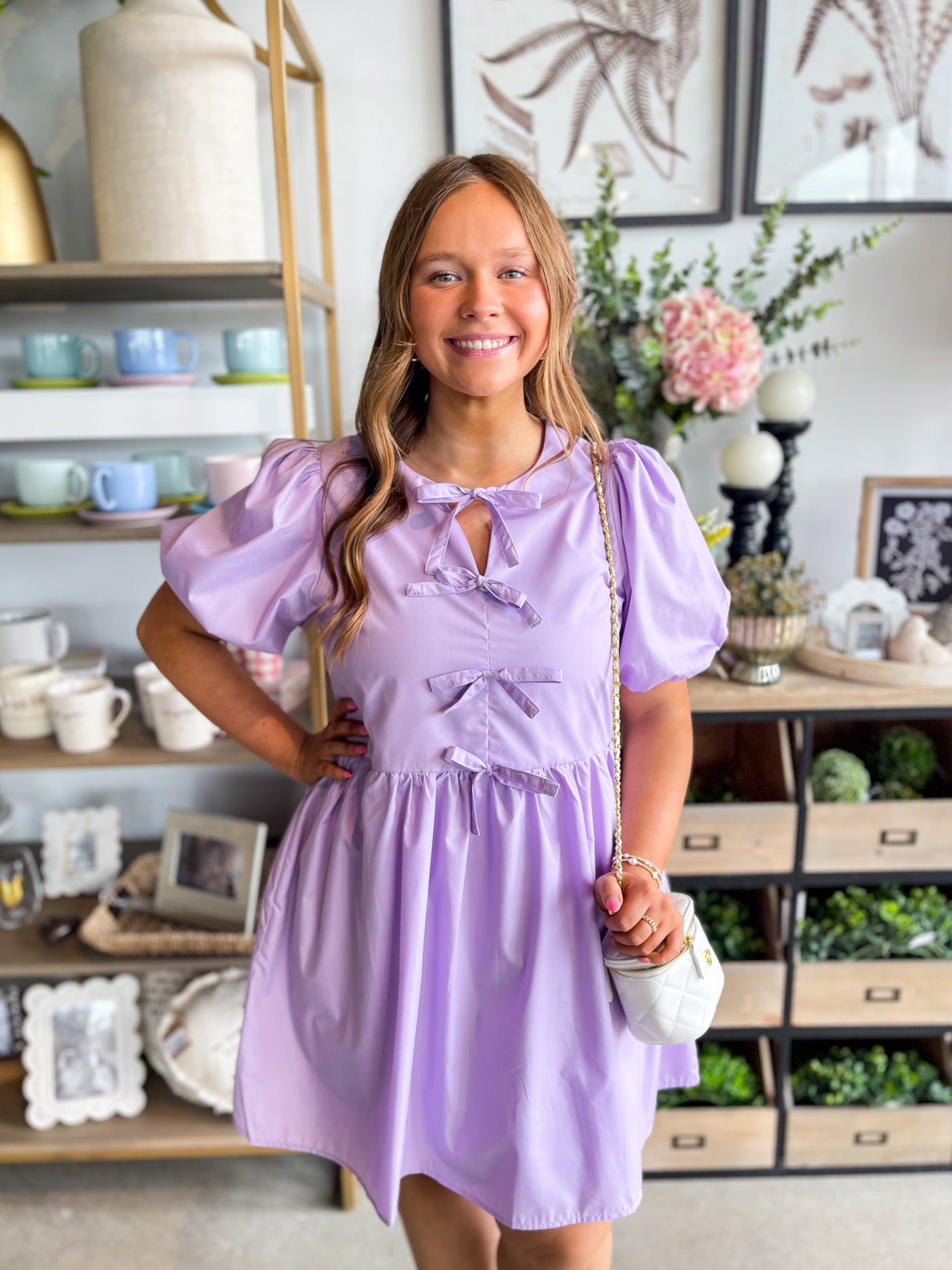 Zuri Entro Lilac Bow Dress