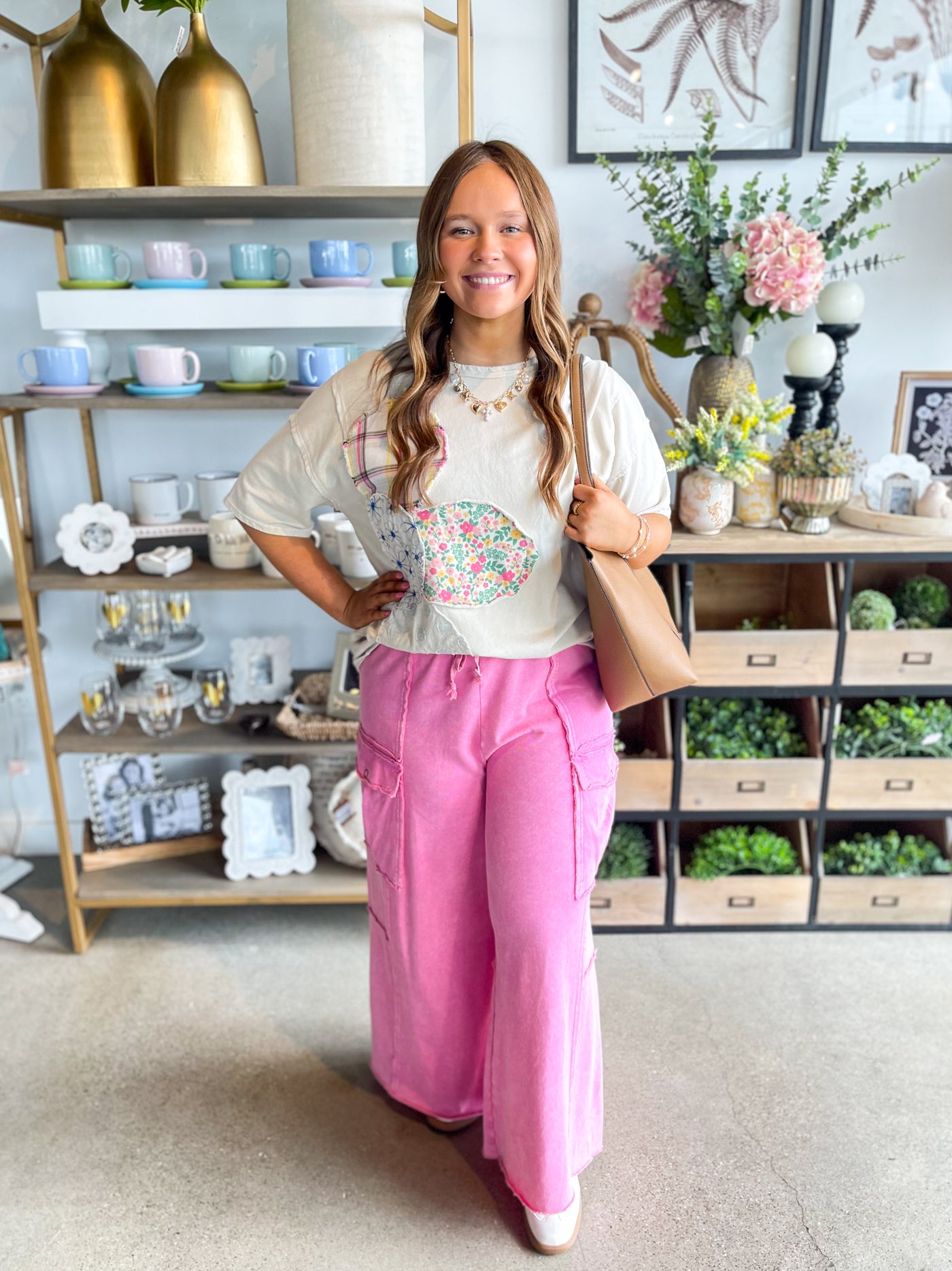 Easel Bubble Gum Mineral Washed Pants