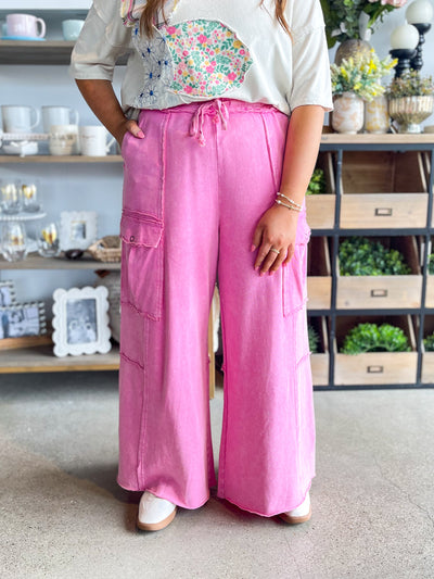 Easel Bubble Gum Mineral Washed Pants