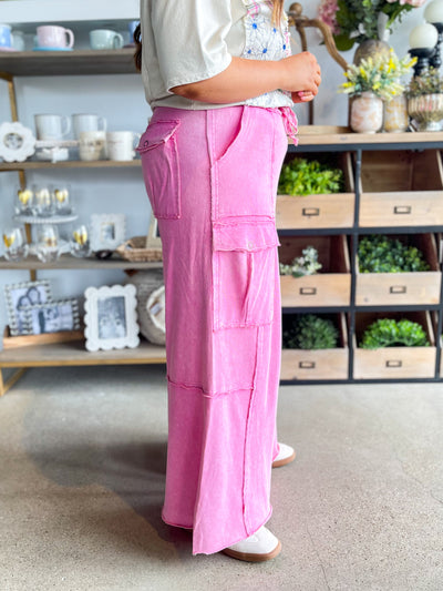 Easel Bubble Gum Mineral Washed Pants