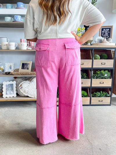 Easel Bubble Gum Mineral Washed Pants