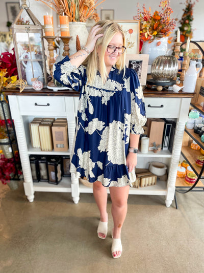 Umgee Navy Priscilla Dress