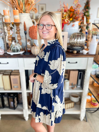 Umgee Navy Priscilla Dress