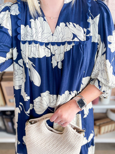 Umgee Navy Priscilla Dress