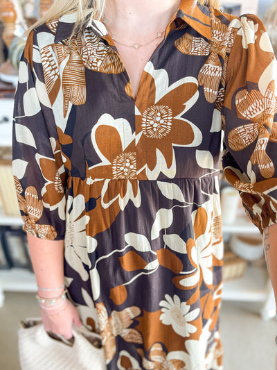Umgee Camel Mix Tatum Midi Dress
