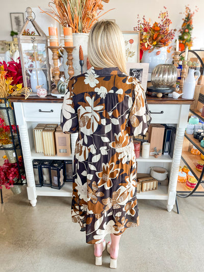 Umgee Camel Mix Tatum Midi Dress