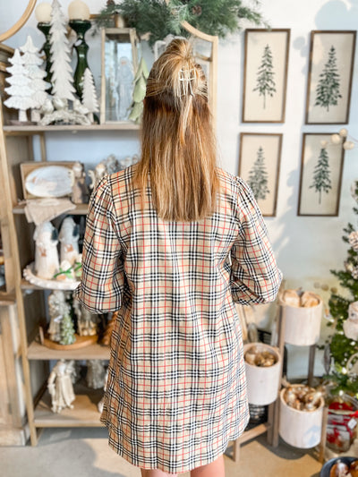 Jodifl Taupe Plaid Courtney Dress