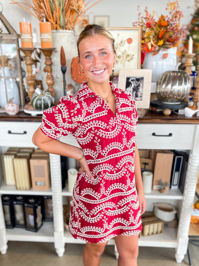 Jodifl Deep Red Kelsi Dress