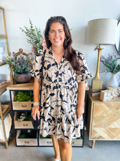 Taupe Black Entro Dress