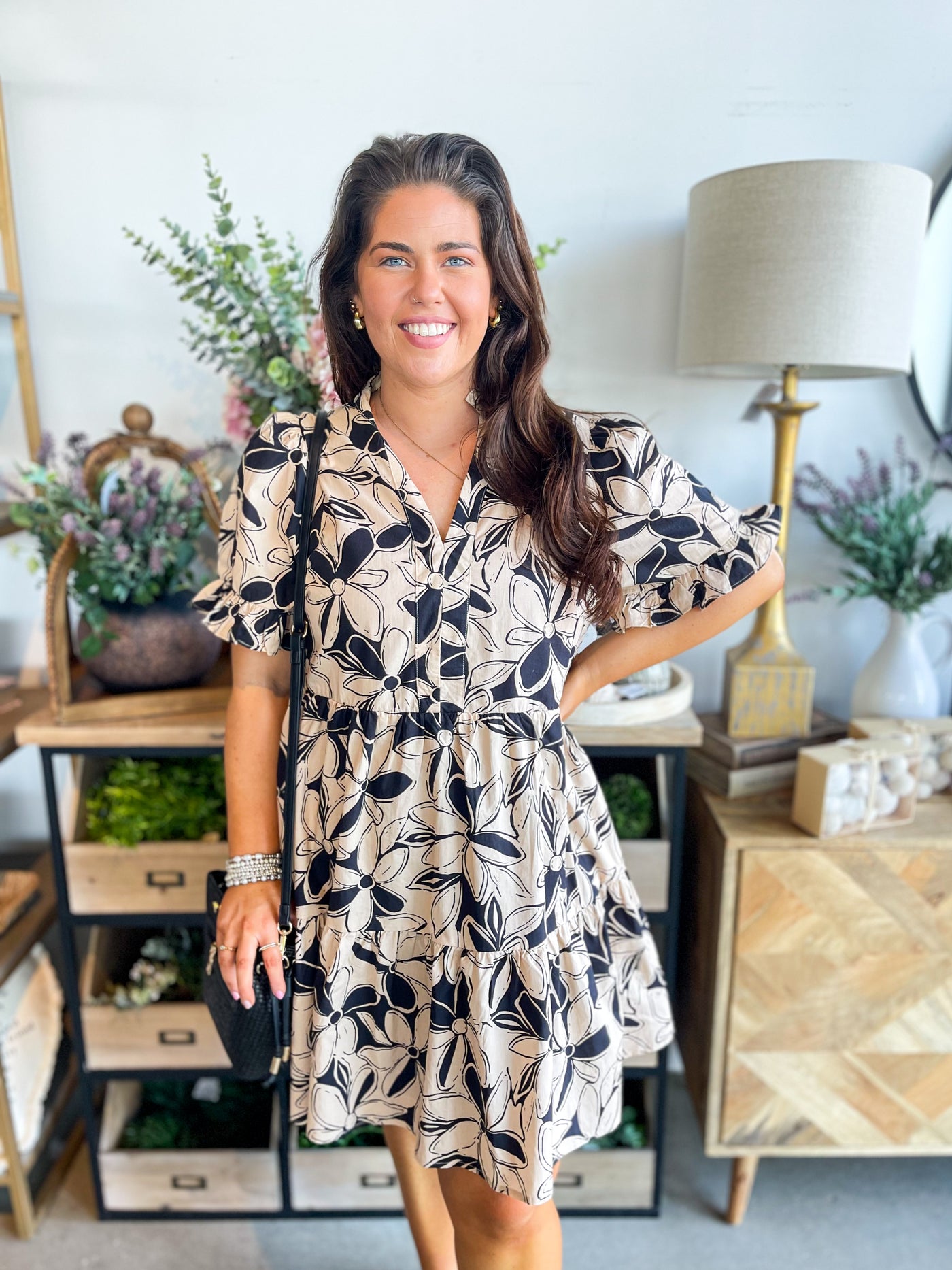 Taupe Black Entro Dress