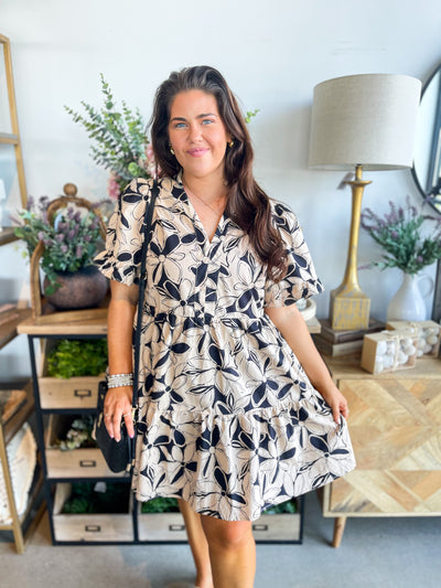 Taupe Black Entro Dress