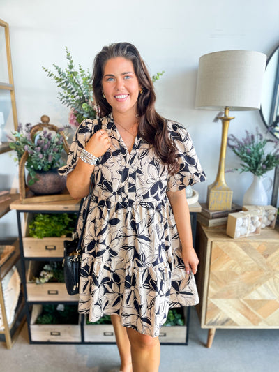 Taupe Black Entro Dress