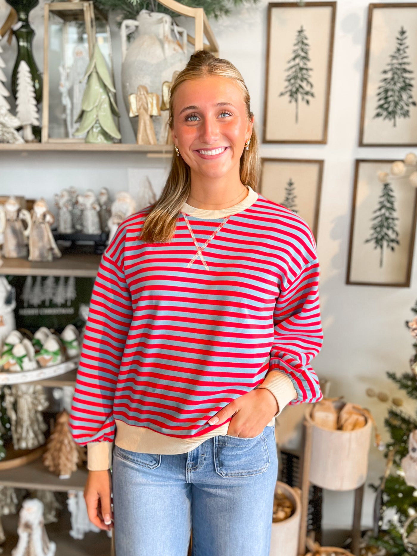 Jodifl Blue Red Lee Pullover