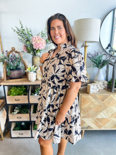 Taupe Black Entro Dress