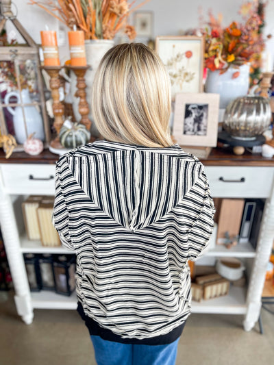 CC Black Stripe Texture Hoodie
