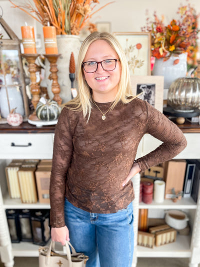 Umgee Brown Lace Top