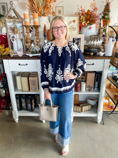 Umgee Navy Laurie Top