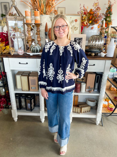 Umgee Navy Laurie Top