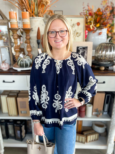 Umgee Navy Laurie Top