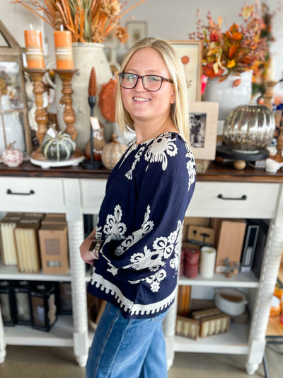 Umgee Navy Laurie Top