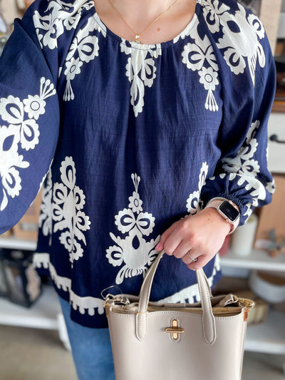 Umgee Navy Laurie Top