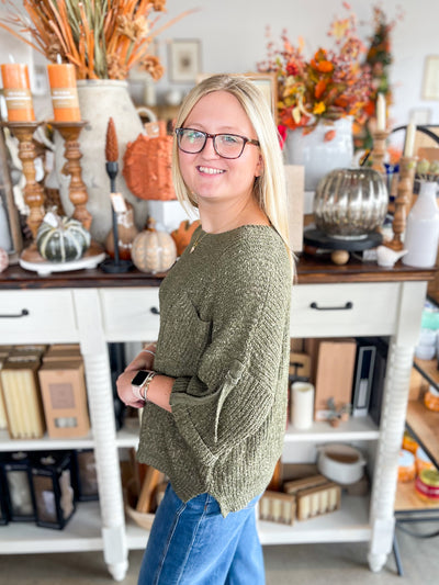C.C. Olive Pocket Sweater