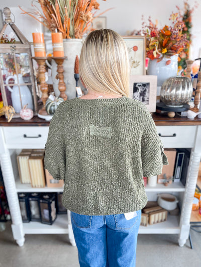 C.C. Olive Pocket Sweater