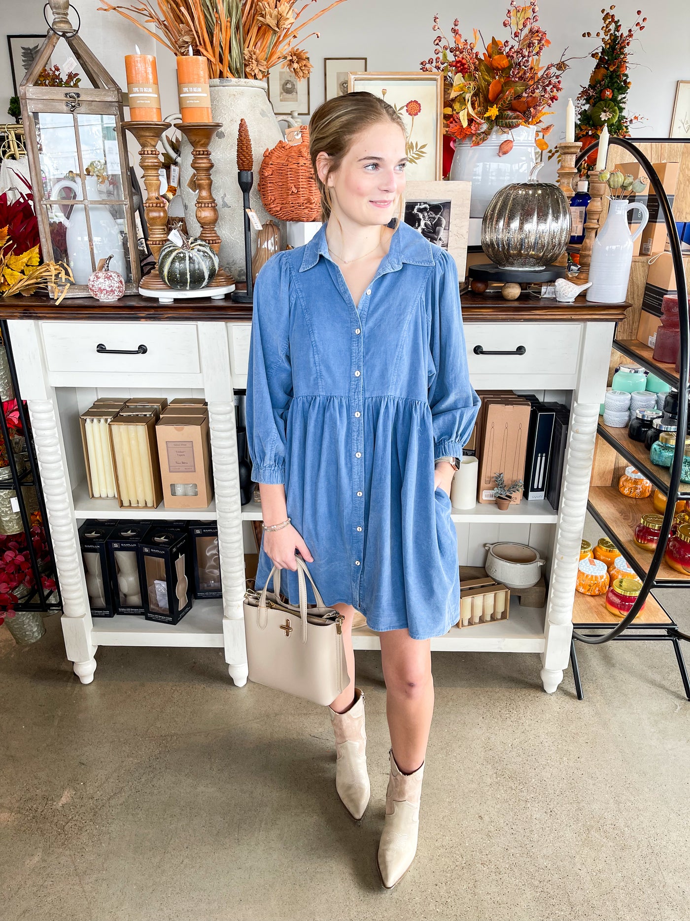 CC Blue Ribbed Dress