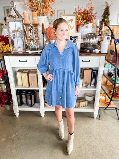 CC Blue Ribbed Dress