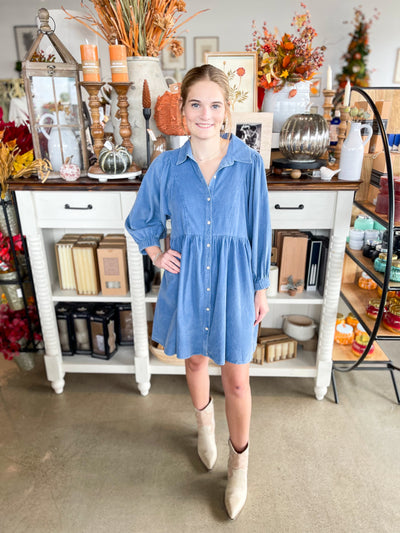 CC Blue Ribbed Dress