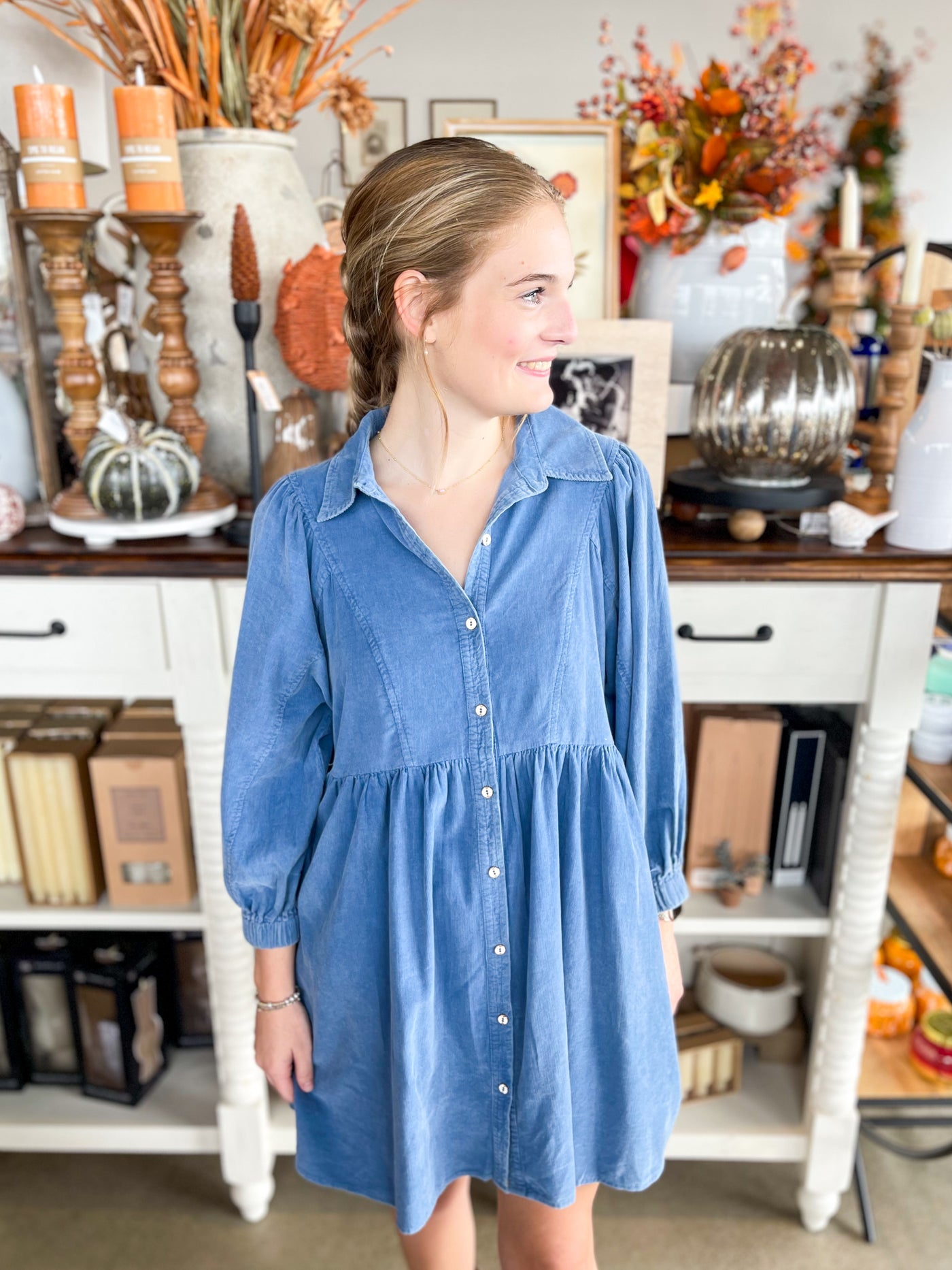 CC Blue Ribbed Dress