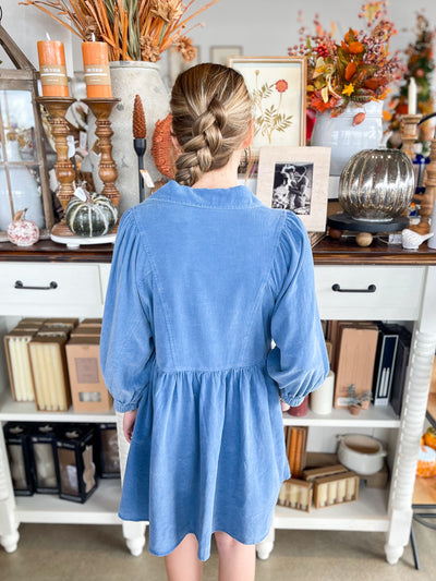 CC Blue Ribbed Dress