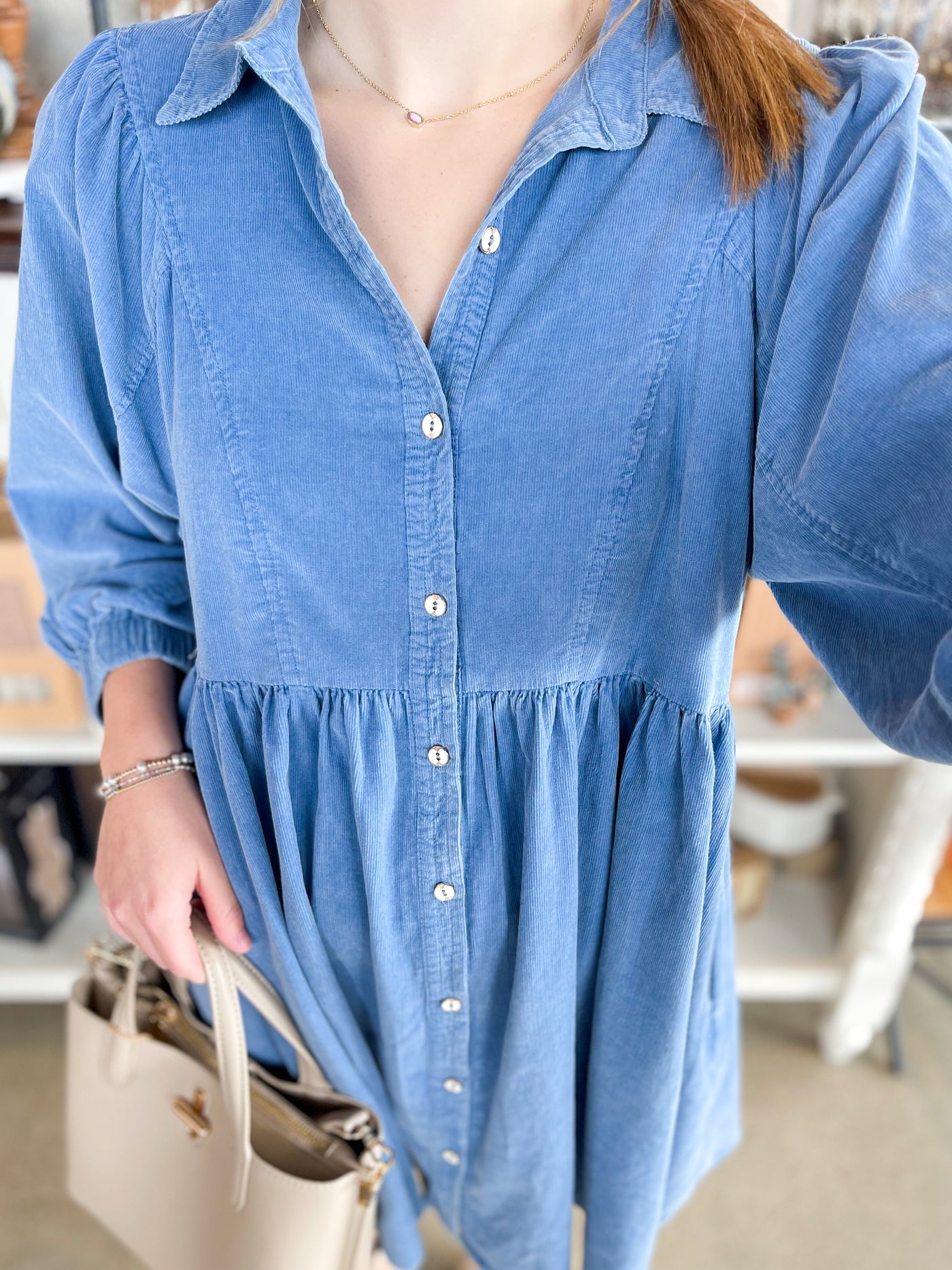 CC Blue Ribbed Dress