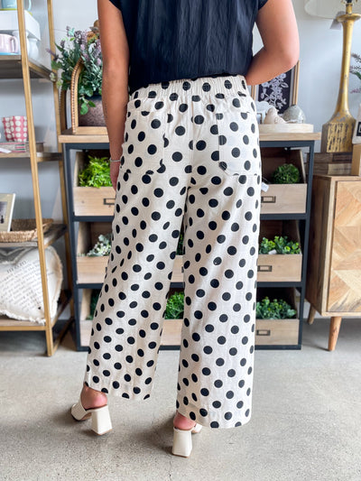 Ivory w/ Black Polka Dot Pants