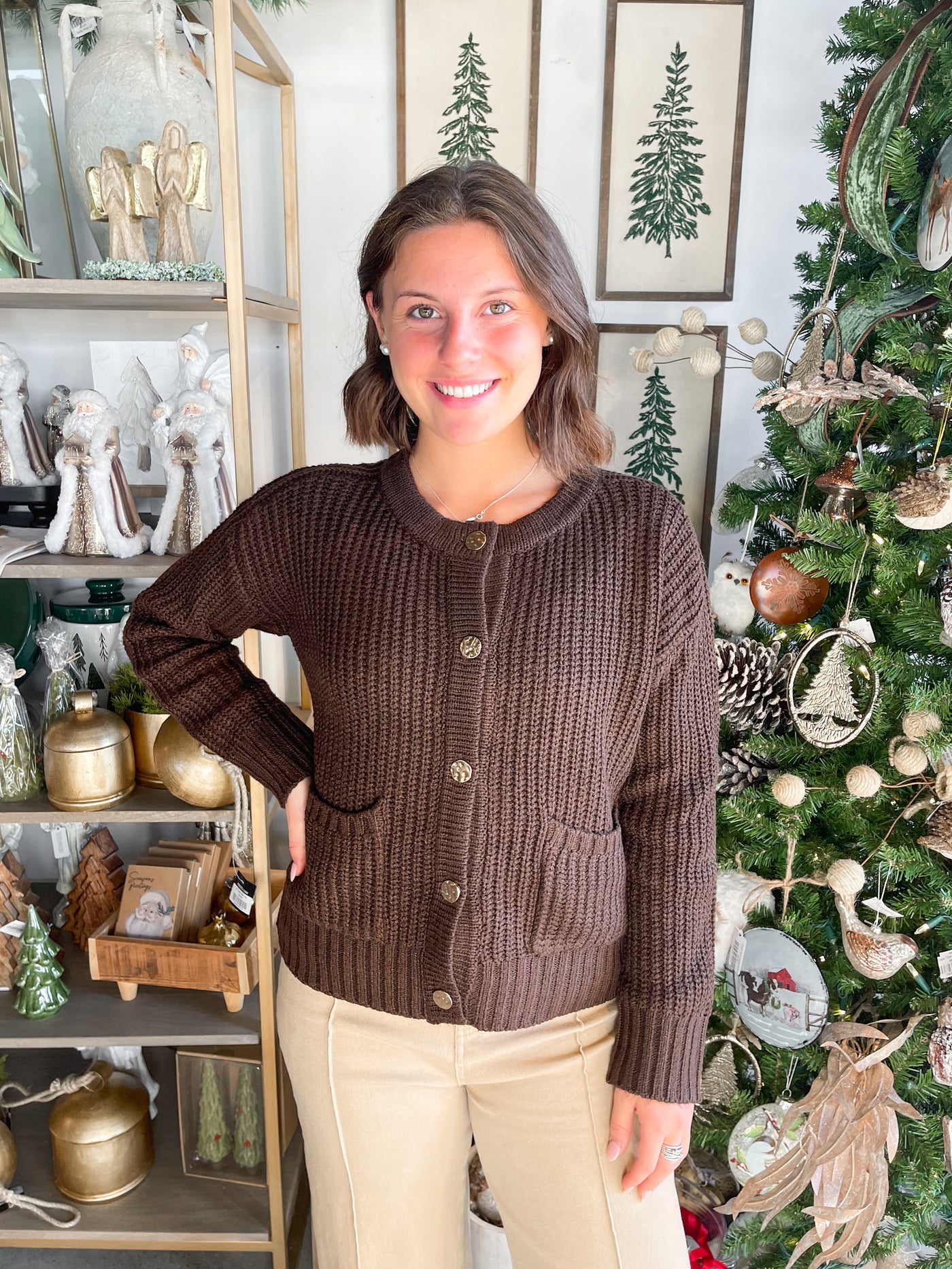 Entro Brown Pruit Cardigan