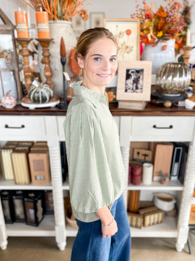 Jodifl Green Stripe Tabitha Top