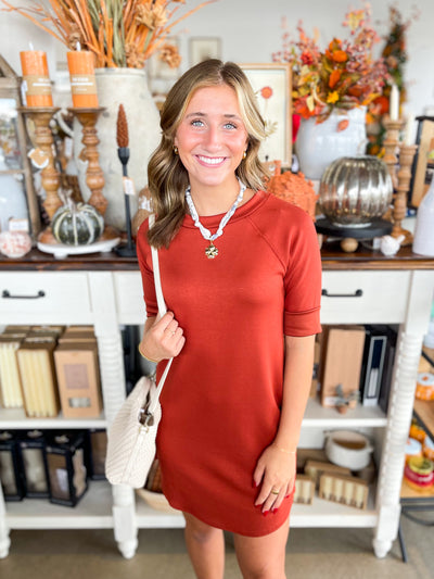 Rust Scuba Modal Dress