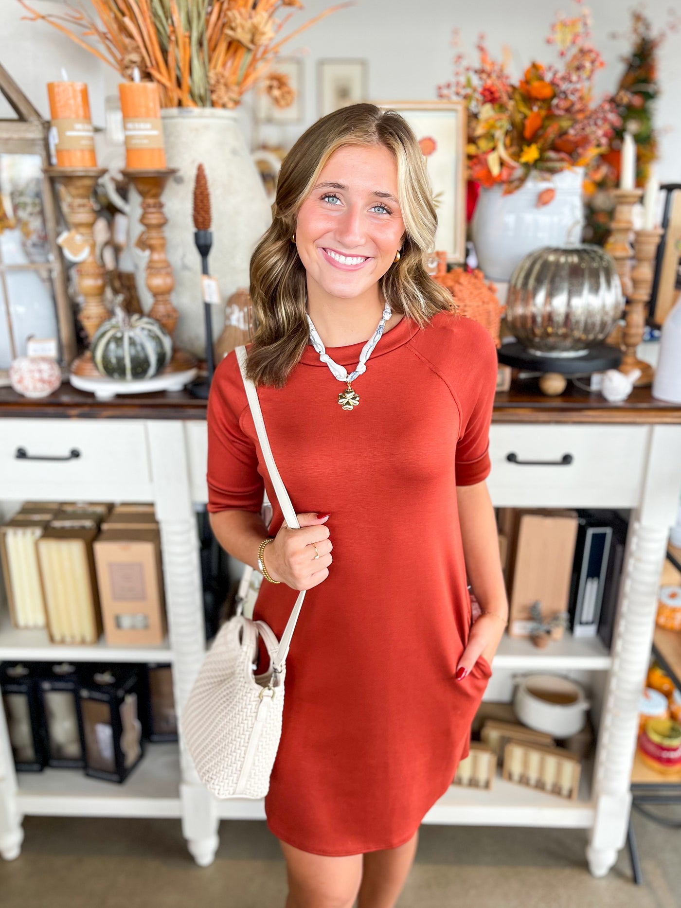 Rust Scuba Modal Dress