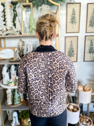 Soft Print Tie Front Jacket