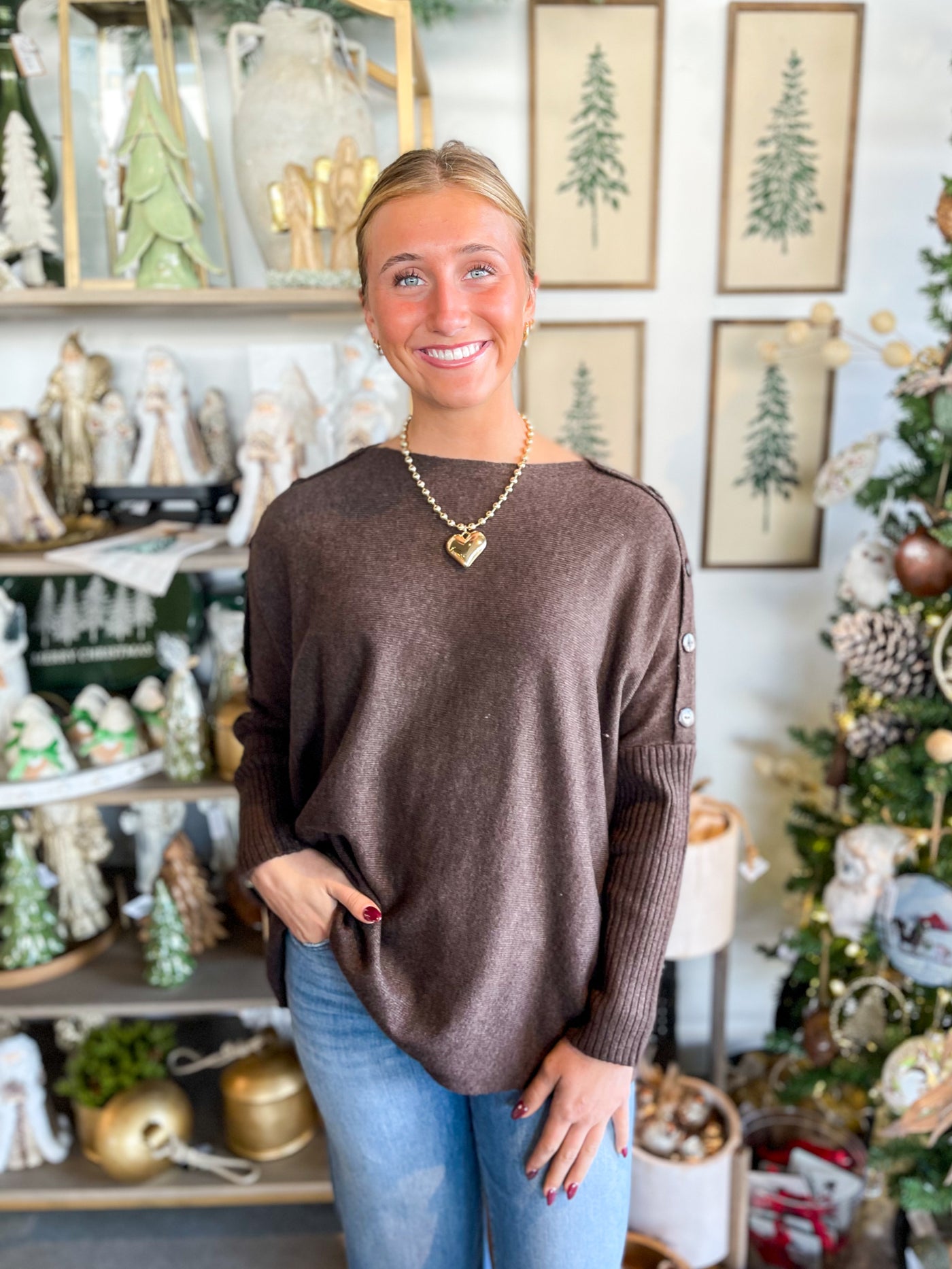 Sheffield Button Sweater One Size