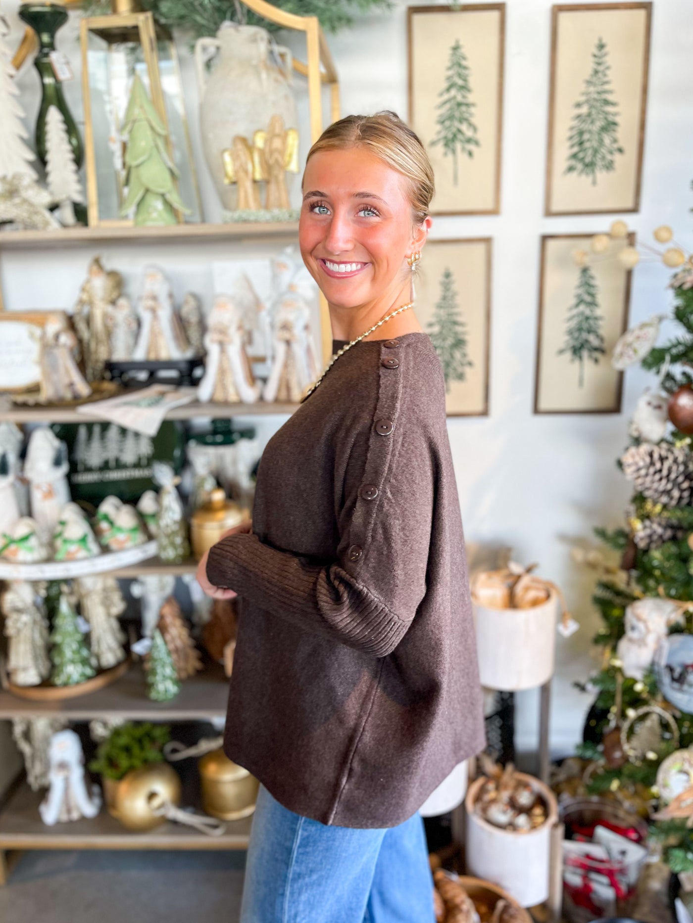 Sheffield Button Sweater One Size