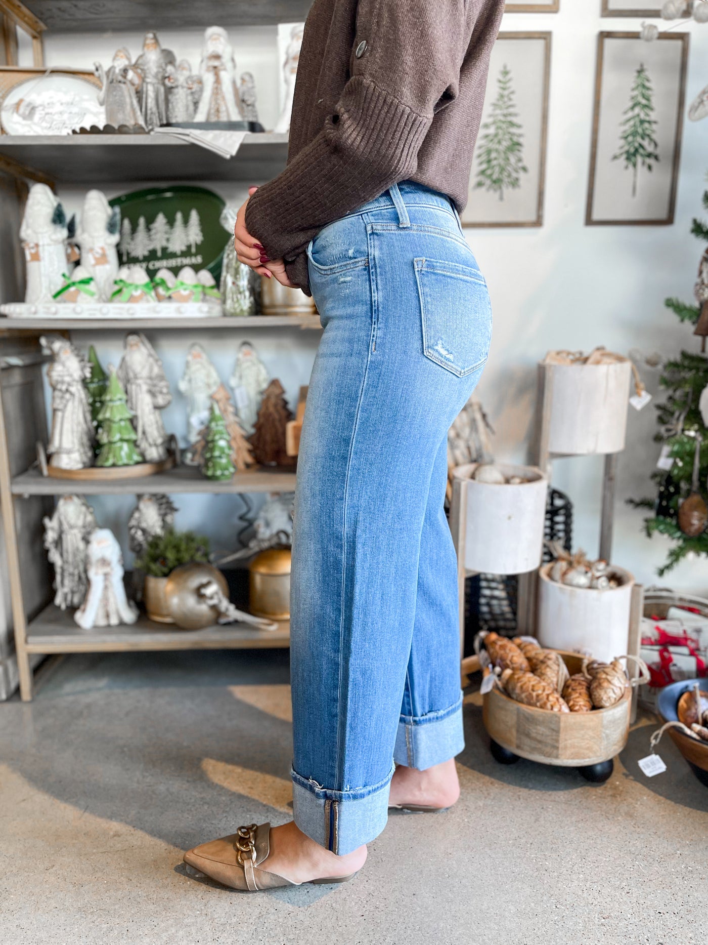 Flying Monkey Moorland High Rise Cuff Wide Leg Jean